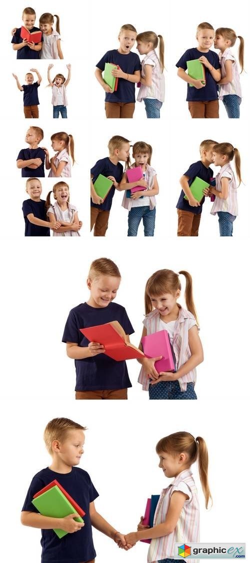 Schoolchildren - Boy and Girl