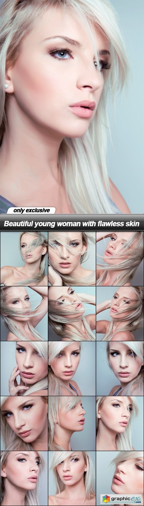Beautiful young woman with flawless skin - 15 UHQ JPEG