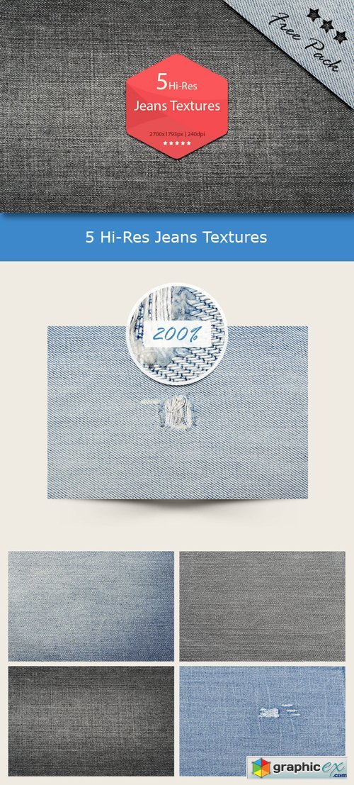 5 Hi-Res Jeans Textures