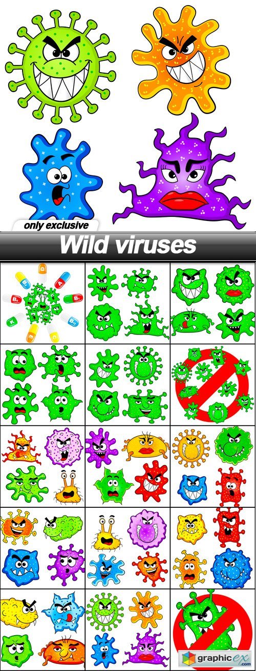 Wild viruses - 15 EPS