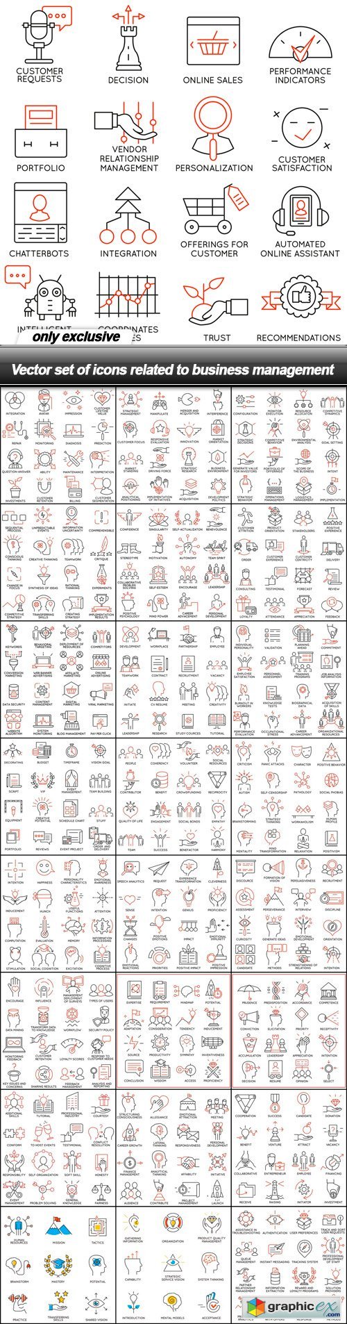 Set of icons related to business management - 25 EPS