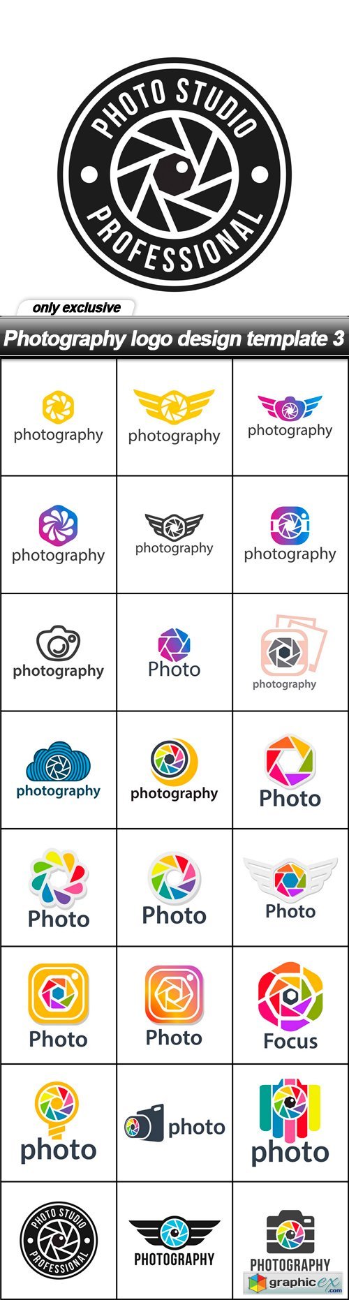 Photography logo design template 3 - 24 EPS