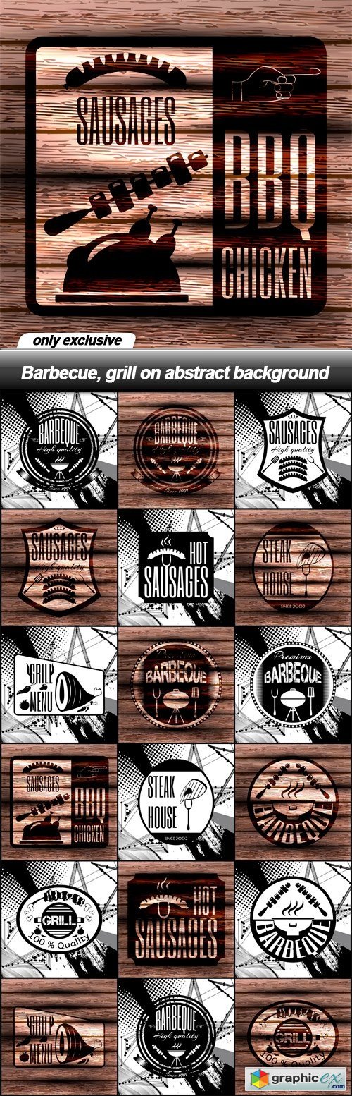 Barbecue, grill on abstract background - 17 EPS