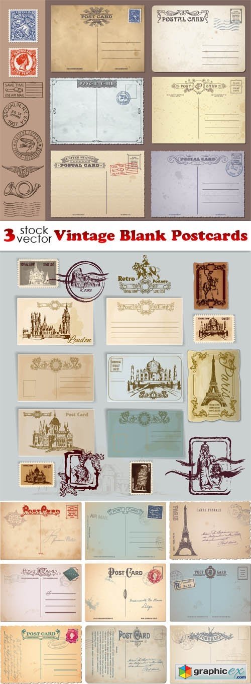 Vintage Blank Postcards