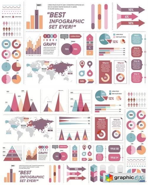 Infographics Elements and Objects Big Huge Set