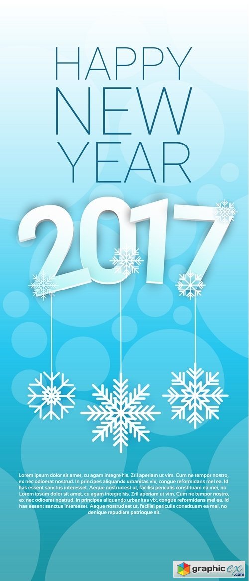 Merry Christmas New Year Banner Greeting Card Flat Vector Illustration