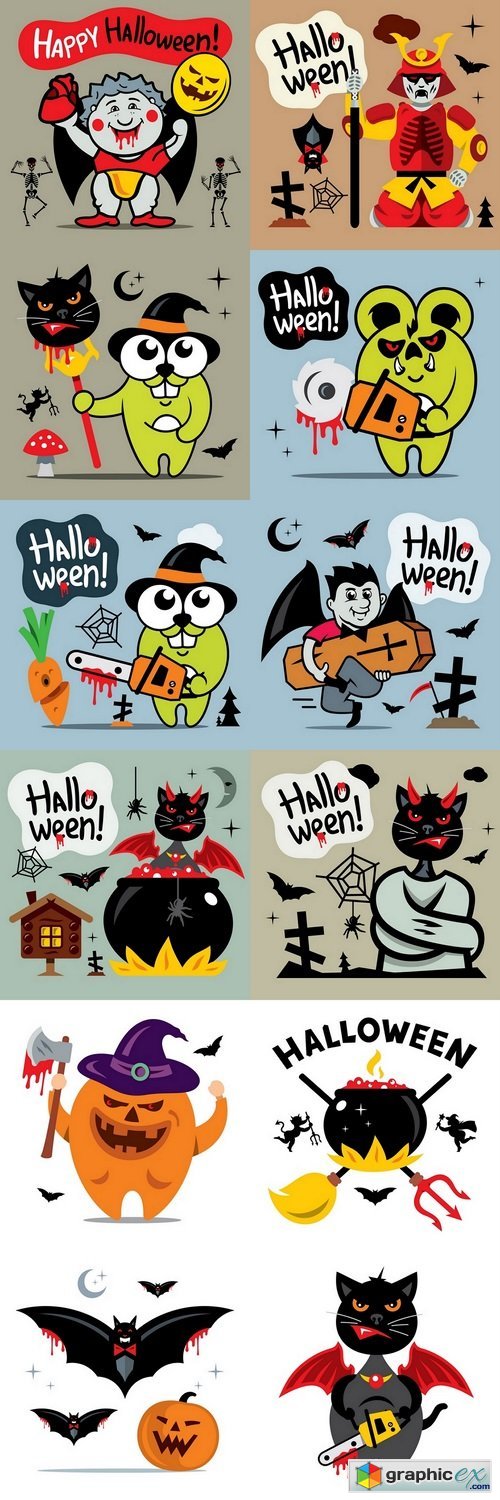 Halloween Concept Cartoon Illustration