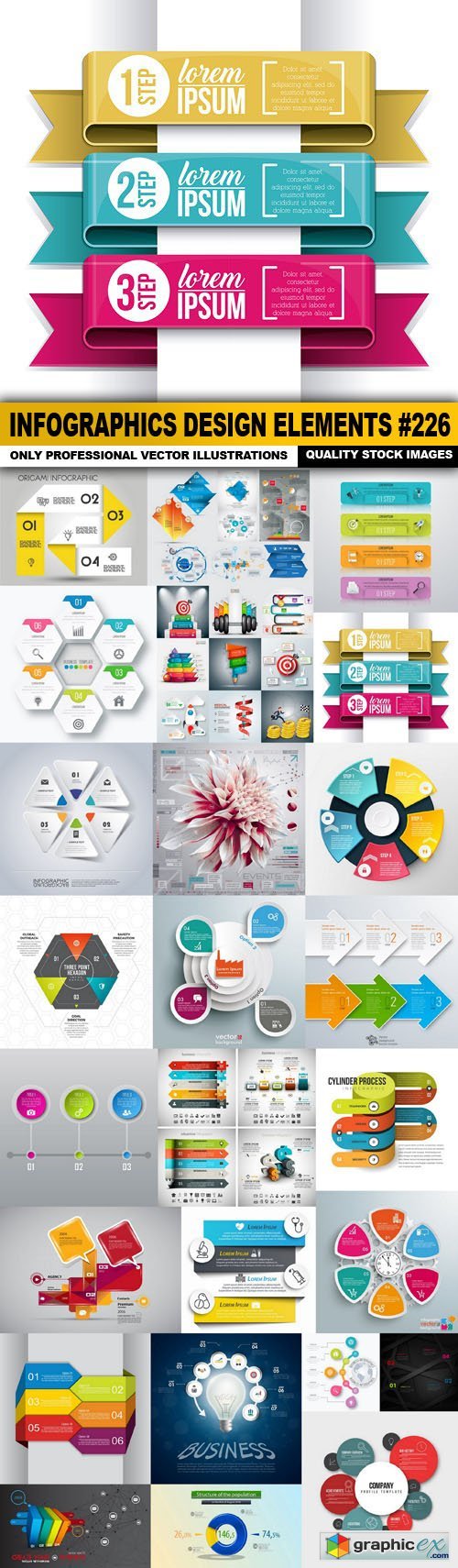 Infographics Design Elements #226 - 25 Vector