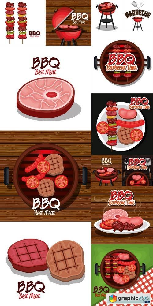 Barbecue Time Best Meat Vector Illustration Design