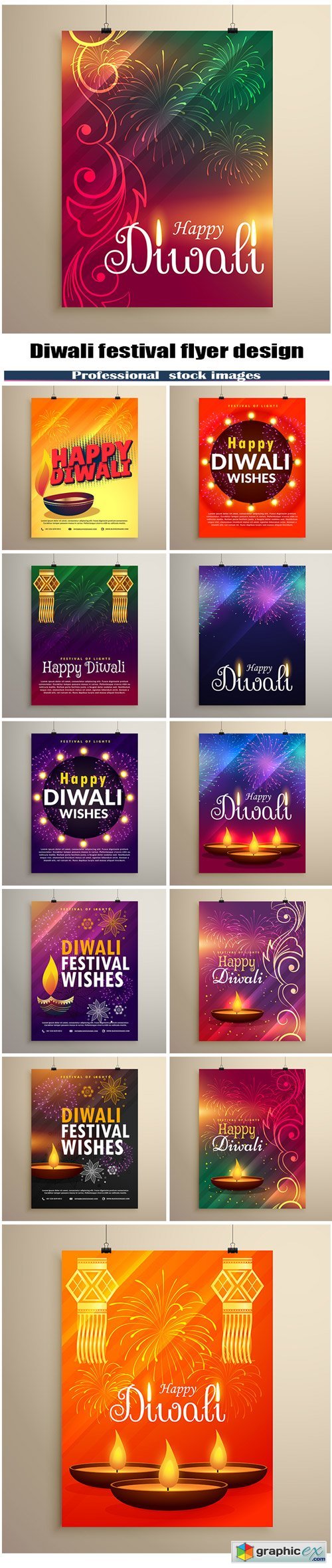 Diwali festival flyer design