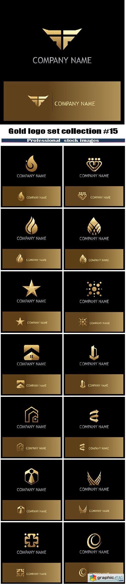 Gold logo set collection #15