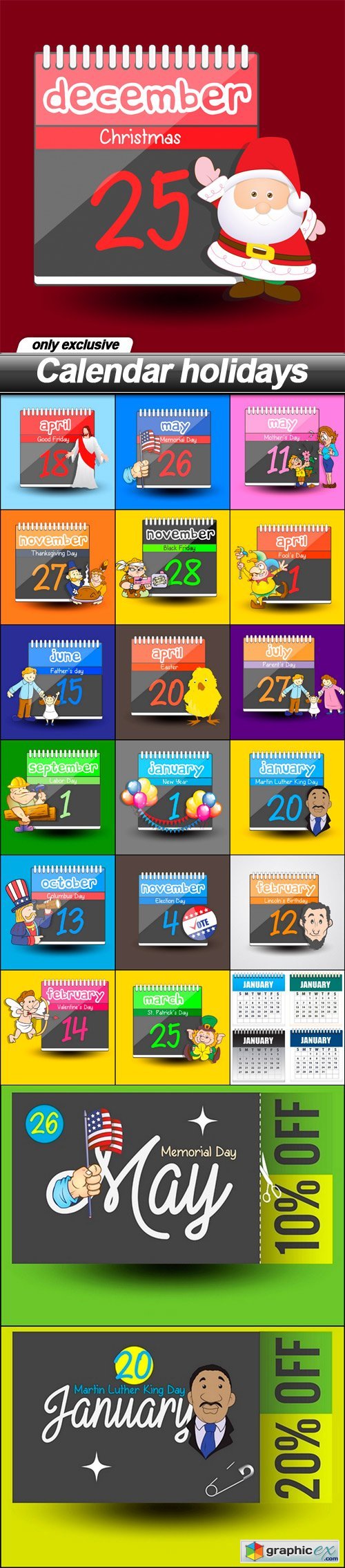 Calendar holidays - 21 EPS