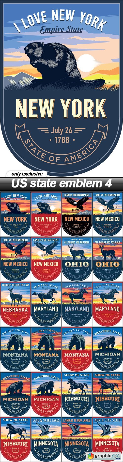 US state emblem 4 - 25 EPS