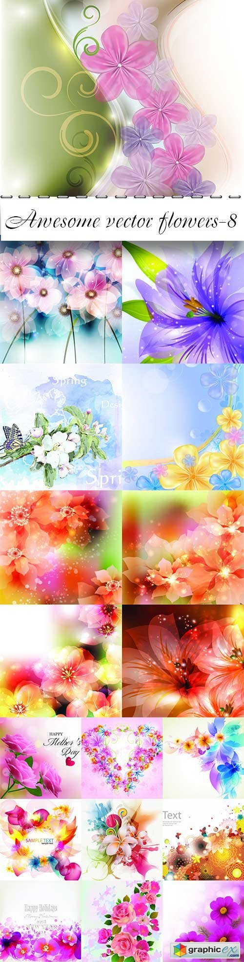 Awesome vector flowers-8