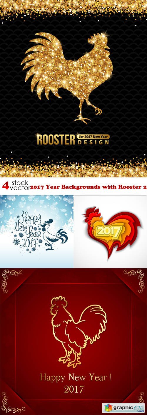 2017 Year Backgrounds with Rooster 2