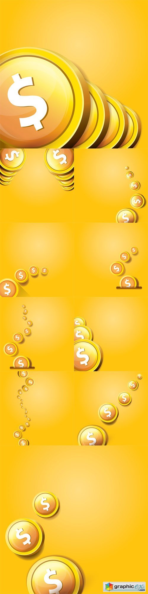 Abstract Business Background with Falling Coins