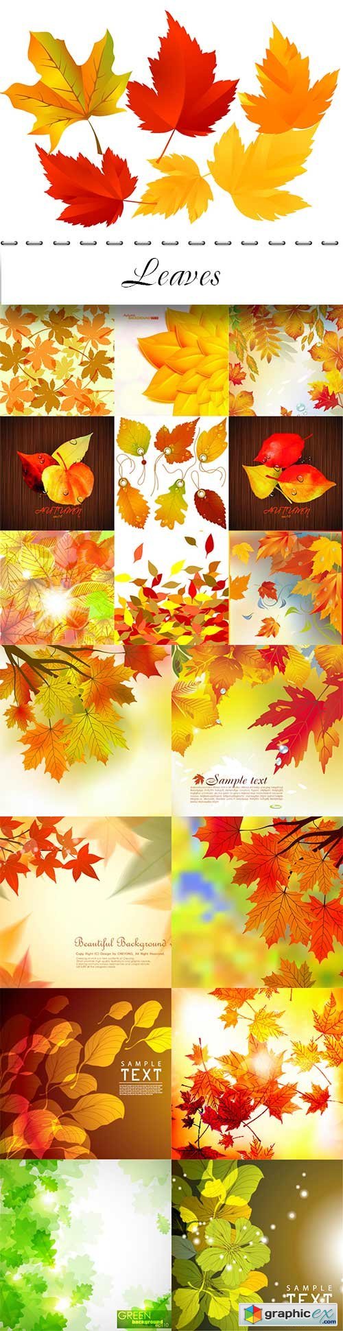 Autumn vector backgrounds collection - Leaves