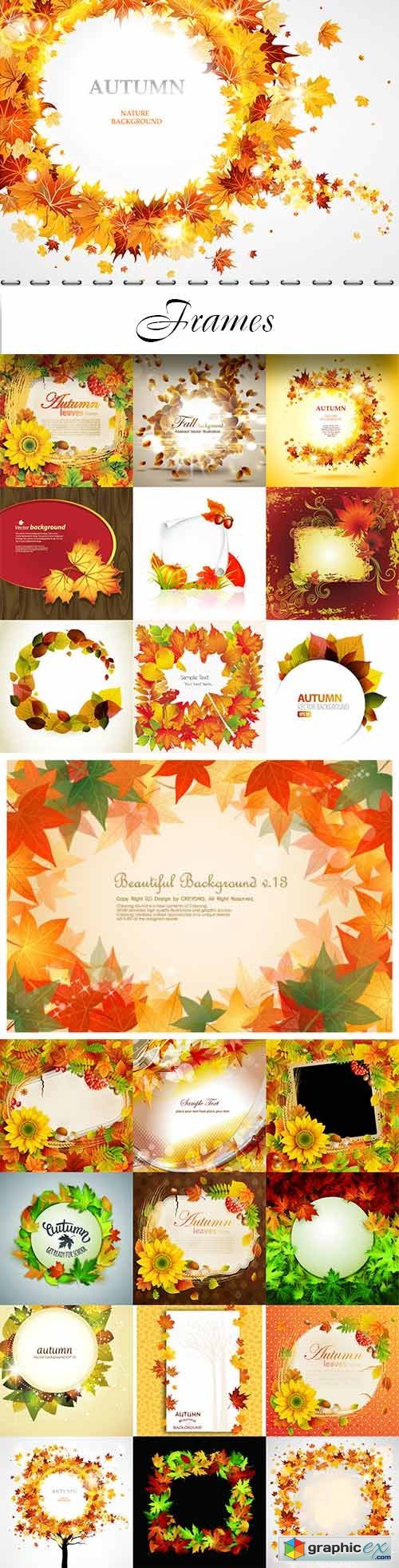 Autumn vector backgrounds collection - Frames