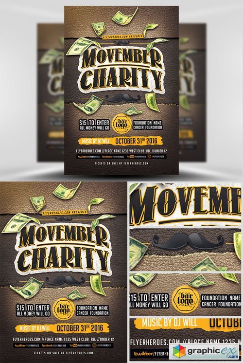 Movember Charity Flyer Template
