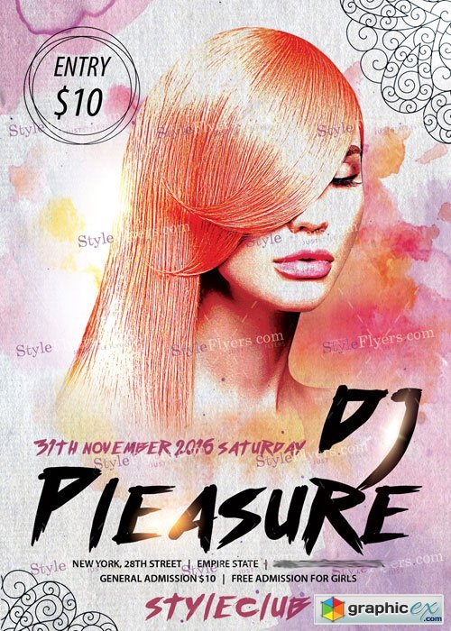 DJ Pleasure PSD Flyer Template