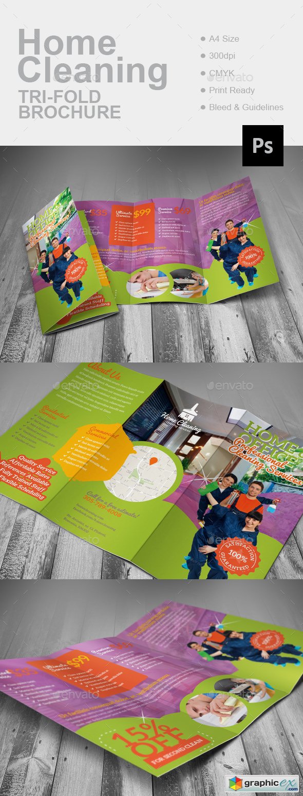 Home Cleaning Tri-Fold Brochure