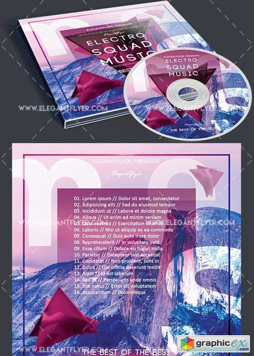 Electro Squad Music Premium CD&DVD cover PSD Template