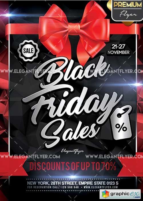 Black Friday Sales Flyer PSD V12 Template + Facebook Cover