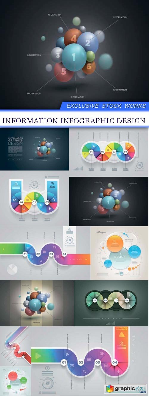 information infographic design 12X EPS