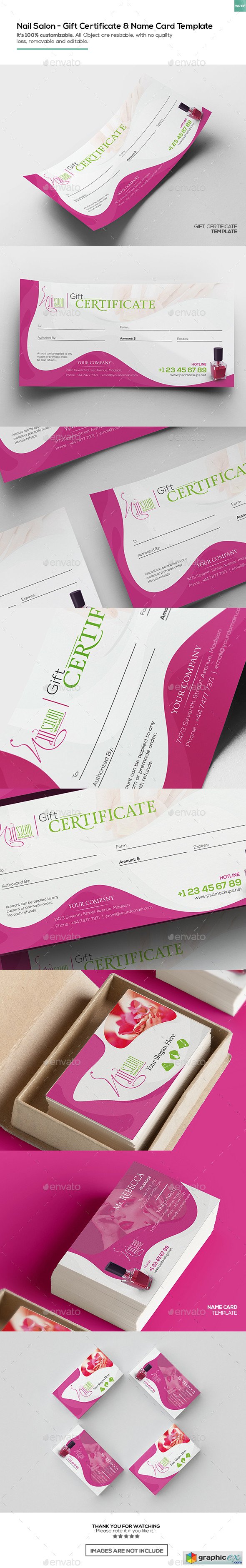 Nail Salon/ Gift Certificate and Business Card Template