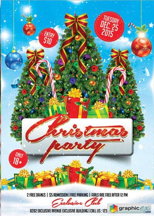 Christmas Party V17 Club and Party Flyer PSD Template