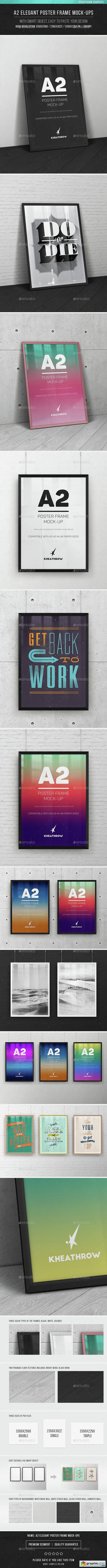 A2 Elegant Poster Frame Mock-Ups