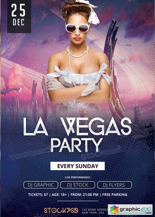 La Vegas Party V3 PSD Flyer