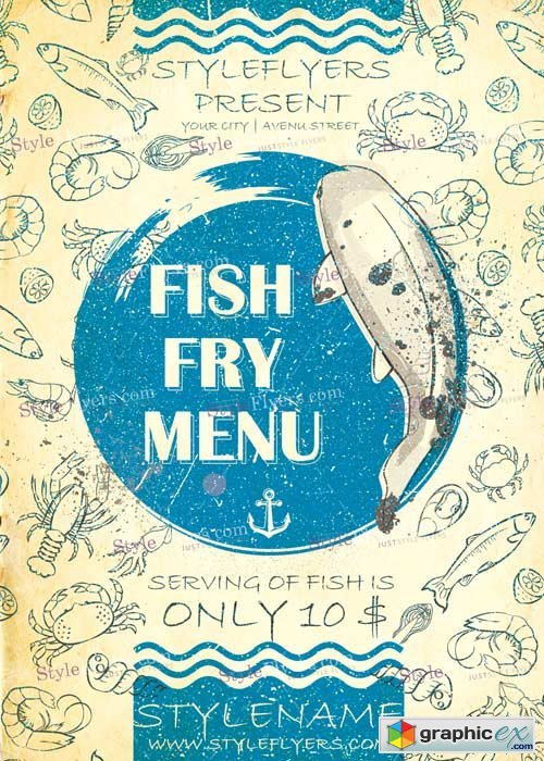 Fish Fry Menu PSD V12 Flyer Template