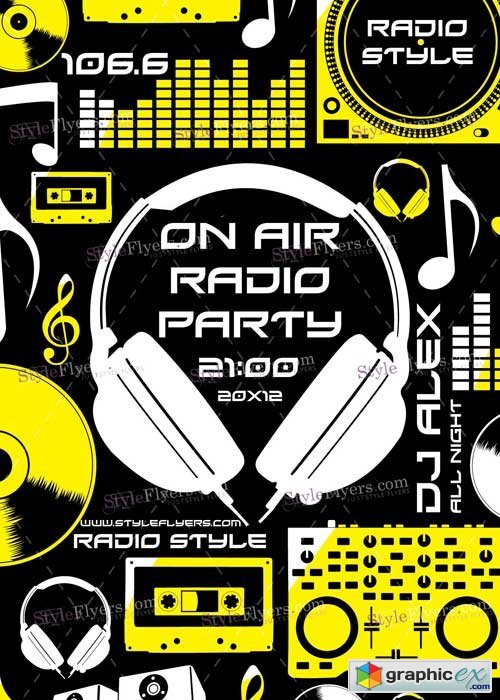 On Air Radio Party V7 PSD Flyer Template