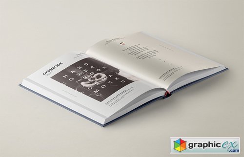 Open PSD Book Mockup Hardcover