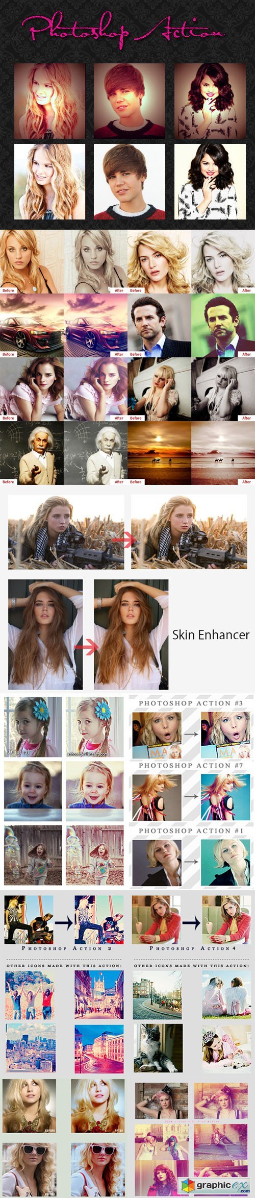 19 Skin Enhancer Actions for Photoshop