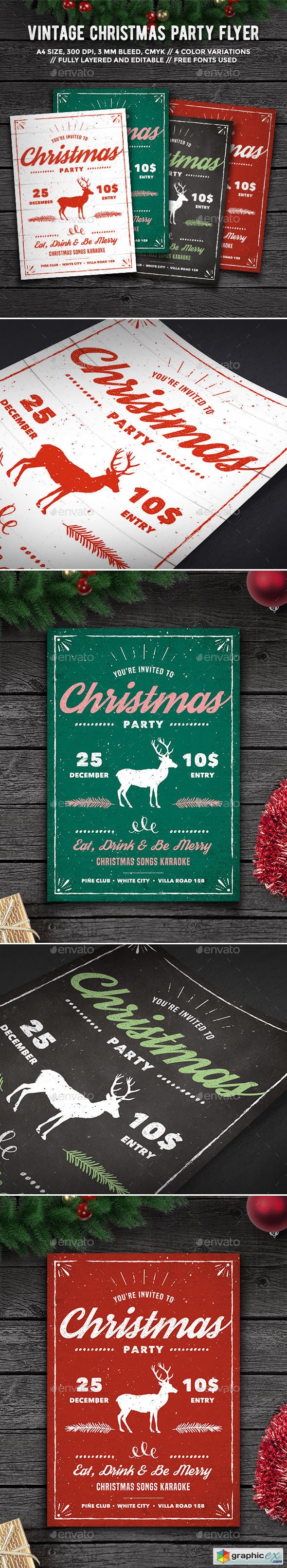 Vintage Christmas Party Flyer