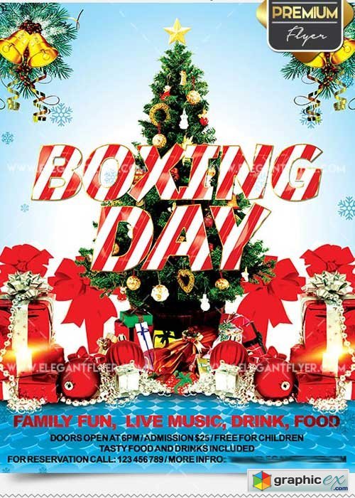Boxing Day Flyer PSD V8 Template + Facebook Cover