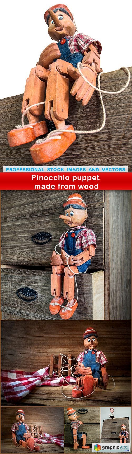 Pinocchio puppet made from wood - 6 UHQ JPEG
