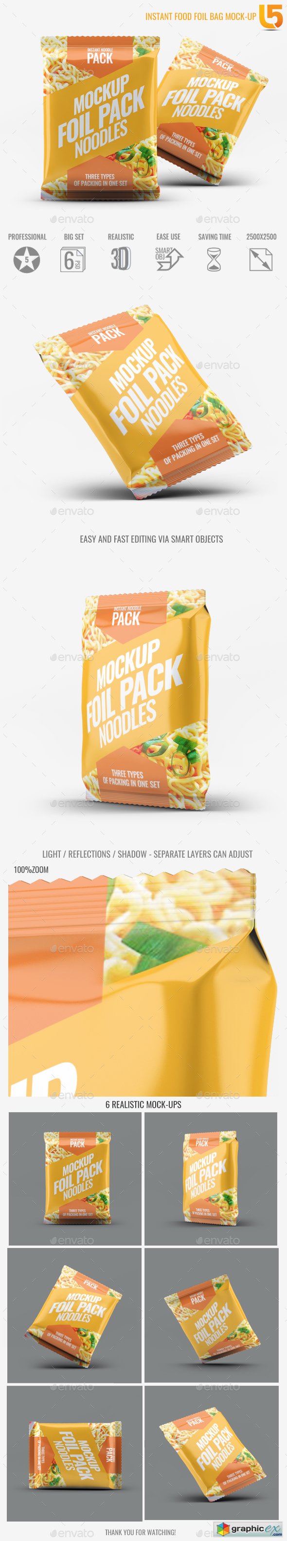 Instant Food Foil Bag Mock-Up