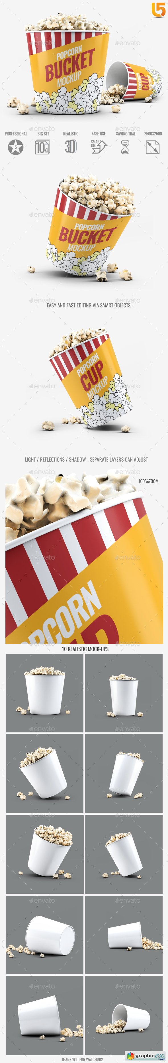 Popcorn Bucket & Cup Mock-Up