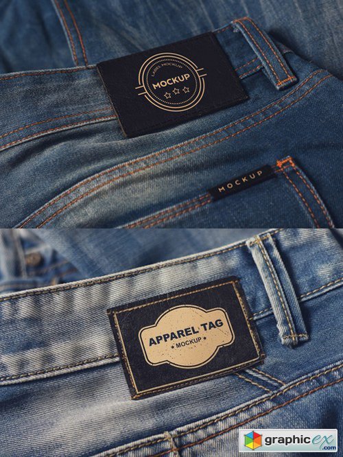 Denim Clothing Label Mockups