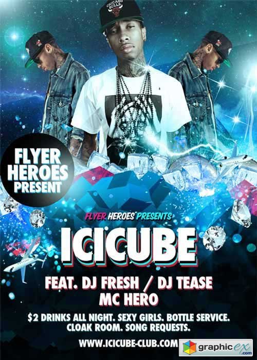Icy Cube Hip Hop V5 Flyer Template