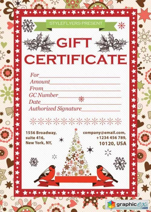 Gift Certificate V2 PSD Flyer Template with Facebook Cover