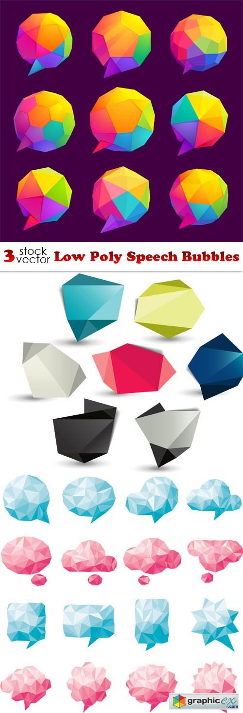 Low Poly Speech Bubbles