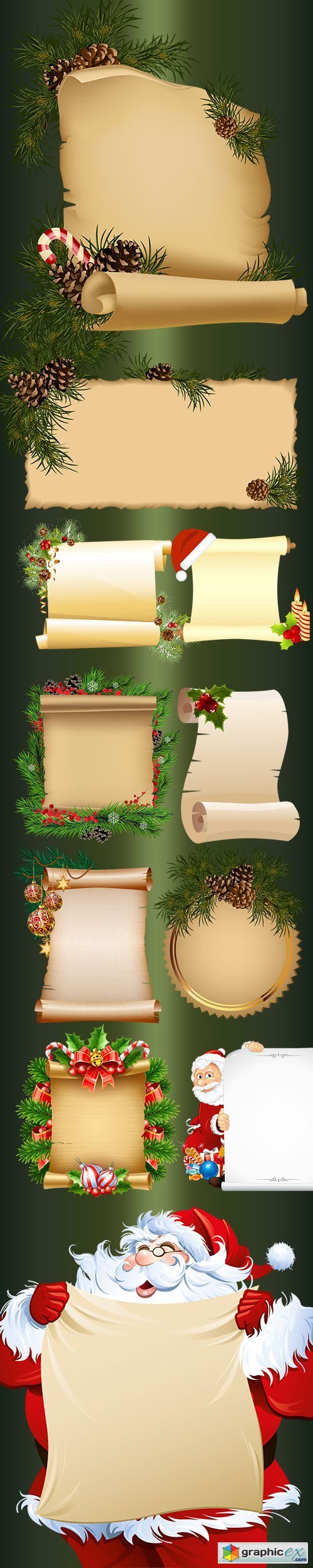 New year's scrolls PSD Clipart