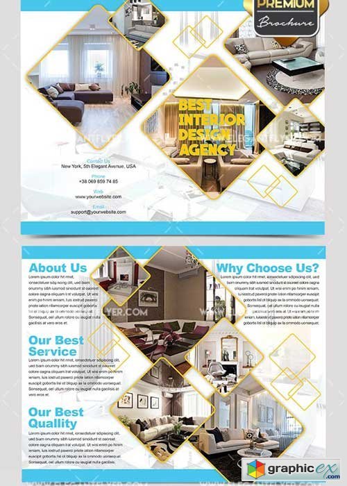 Interior Agency Premium Bi-Fold PSD Brochure Template