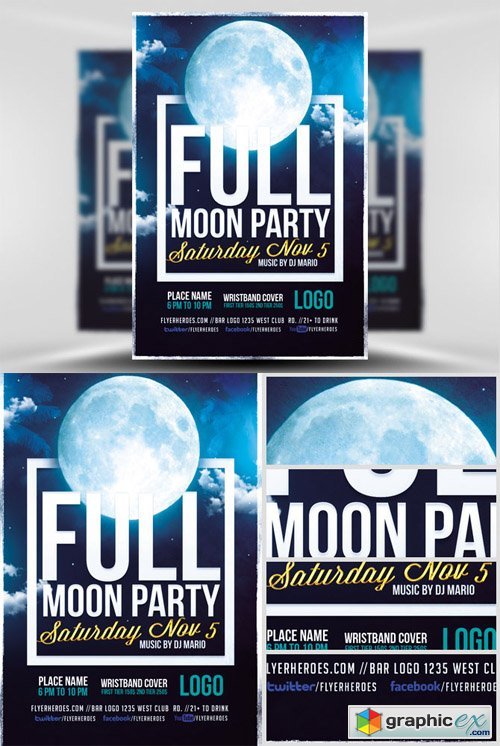 Full Moon Party Flyer Template