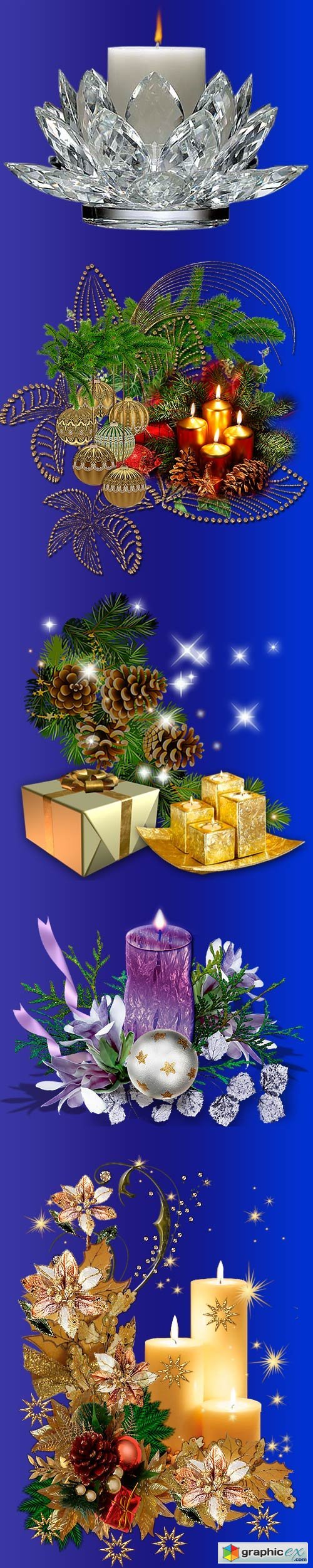 Clipart - new year and Christmas candles