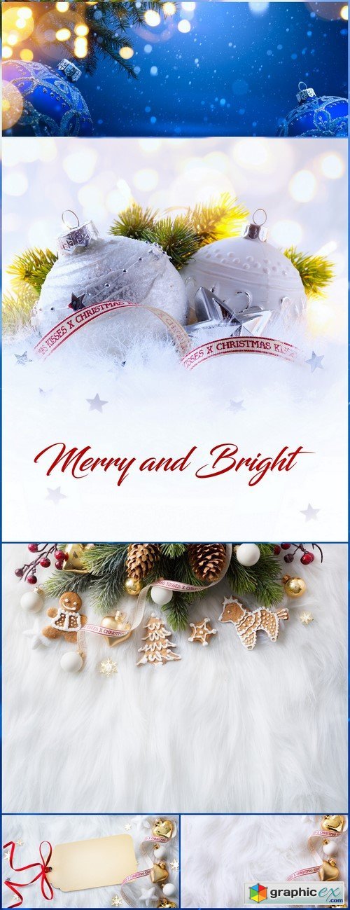 Art Merry Christmas and bright holidays background #2 5X JPEG